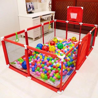 Bộ quây bóng, lều bóng chữ nhật cho bé có rổ bóng và khung thành để vui chơi