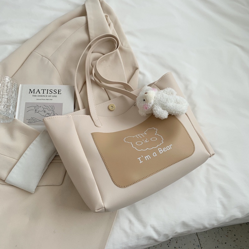 Túi Tote đeo vai sức chứa lớn mẫu mã 2021 dễ thương phong cách Hàn Quốc cho học sinh