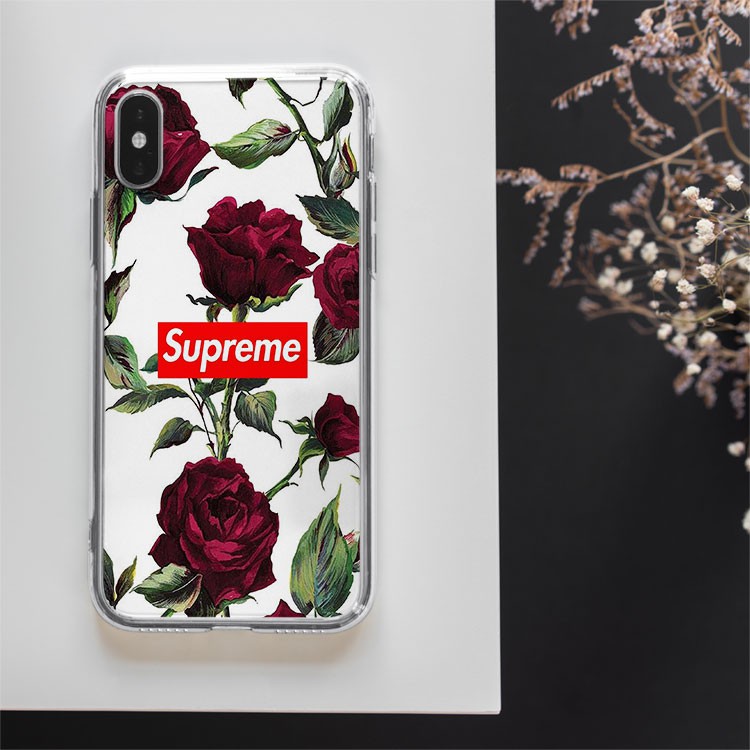 Ốp iphonen 12 đẹp XSPORTCASE Supreme hoa cẩm chướng Iphone 7 - Iphone 12 pro max SUPPOD00306