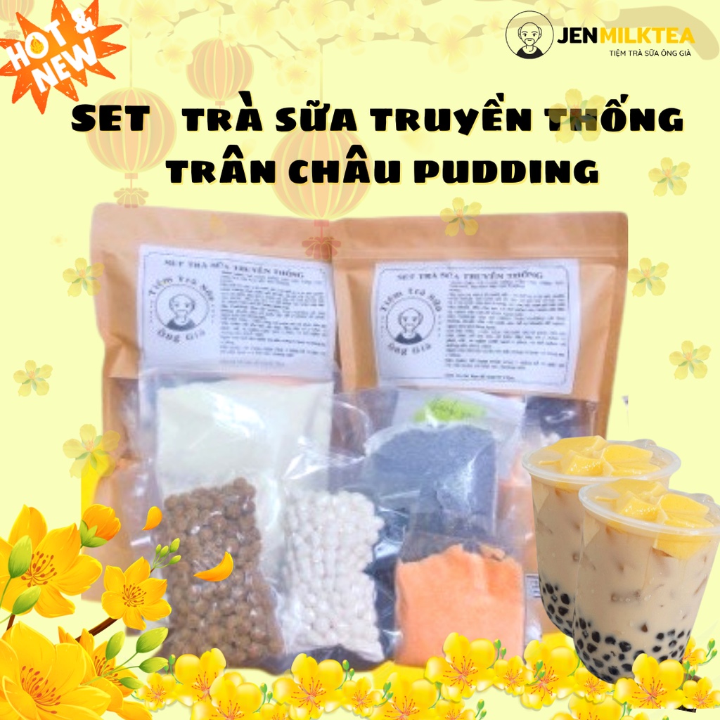 [BÁN CHẠY] SET NẤU TRÀ SỮA TRUYỀN THỐNG SIÊU TOPING TẠI NHÀ - CÔNG THỨC ĐỘC QUYỀN TỪ TIỆM TRÀ SỮA ÔNG GIÀ ( 8-12 LY)