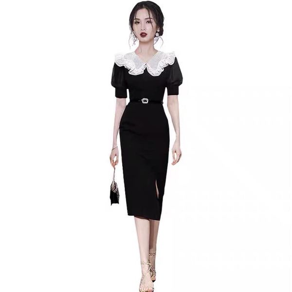 3350Q Đầm ôm ngắn tay nữ hè kèm thắt lưng hàng nhập