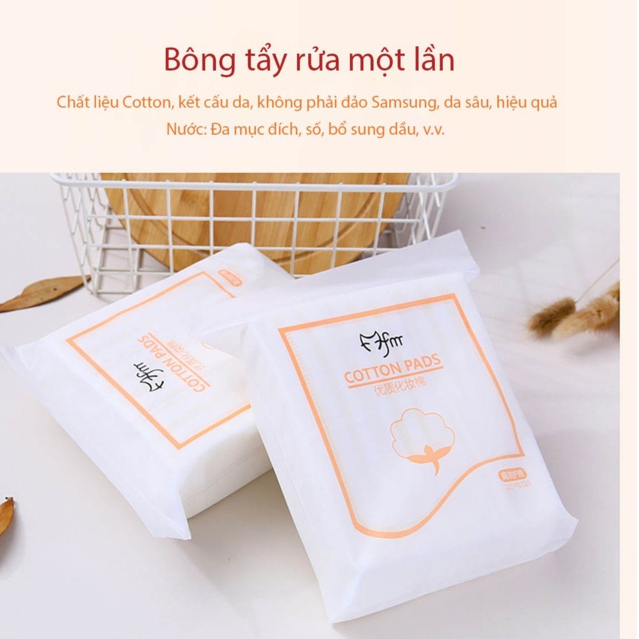 BÔNG TẨY TRANG TRẮNG 2 MẶT 3 LỚP FM COTTON PADS [ BỊCH 222 MIẾNG ] ( 1995 GIA DỤNG )