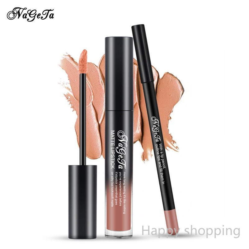 (Hàng Mới Về) Set Son Kem Lì + Chì Kẻ Viền Môi Nageta 12 Màu Sắc Tùy Chọn | BigBuy360 - bigbuy360.vn