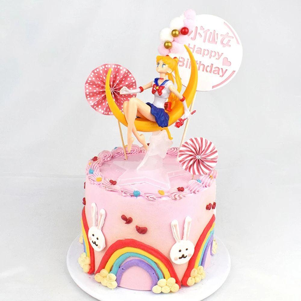 Mô Hình Thủy Thủ Mặt Trăng Hoạt Hình Trang Trí Bánh Kem