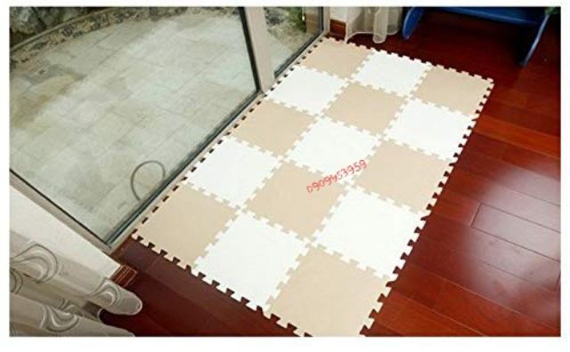 thảm xốp xốp màu trắng và kem 60×60×1cm