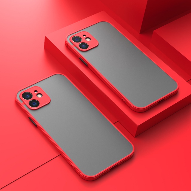 Ốp điện thoại chống sốc màu trơn không bám dấu vân tay cho Xiaomi Redmi 12 12C 10 5G 10C 10A 9T 9 9A 9C Note 9 9S 6 Pro