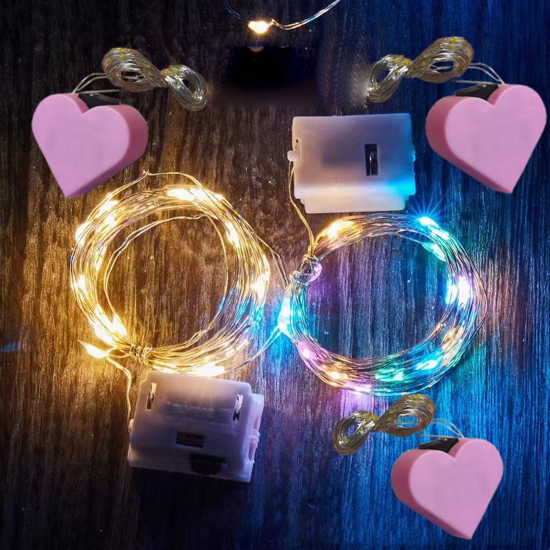 Dây Đèn LED Bằng Dây Đồng / Nút Nguồn Pin Trang Trí Bánh Kem / Quà Giáng Sinh / Đám Cưới
