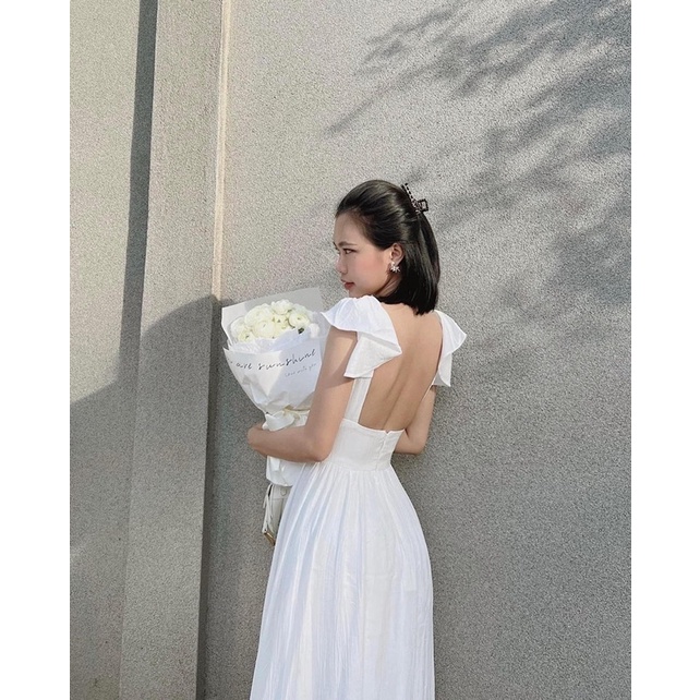 Đầm maxi tay cánh tiên hở lưng 3M (có bigsize)