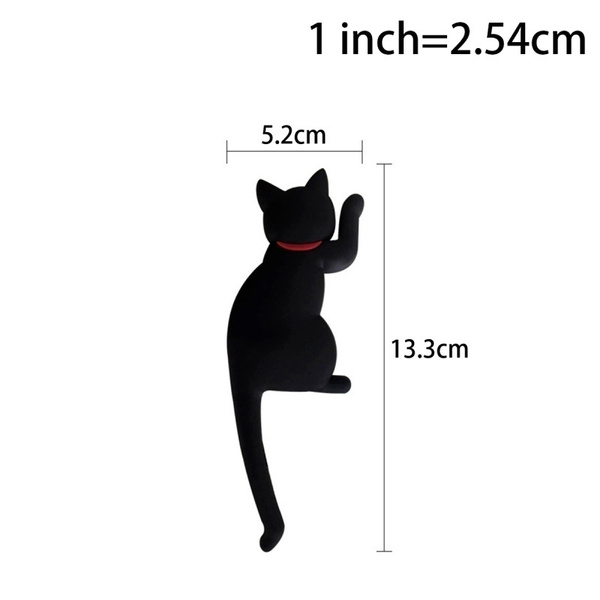 Cute  Multifunction Cat Magnetic Refrigerator Sticker / Fridge Magnet Hanging Hook /Refrigerator Sticker Note Holder Creative Hooks For Home Decorations