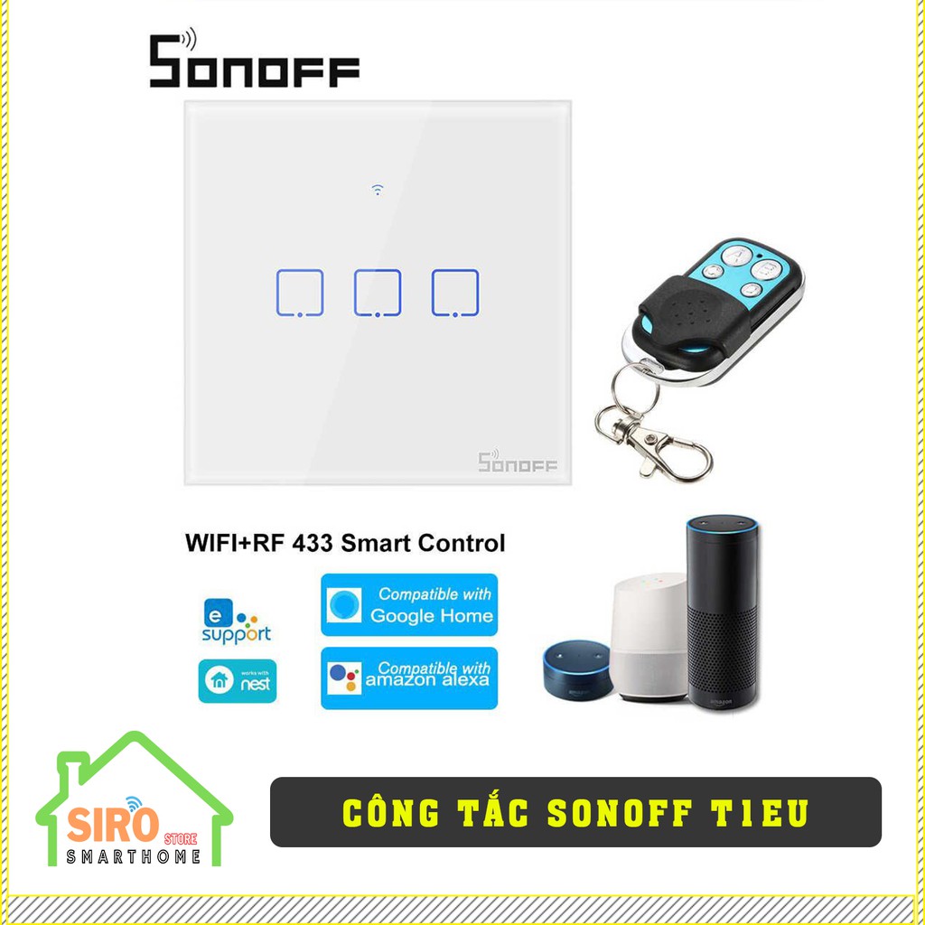 Công tắc thông minh Wifi + RF433mhz SONOFF T1EU