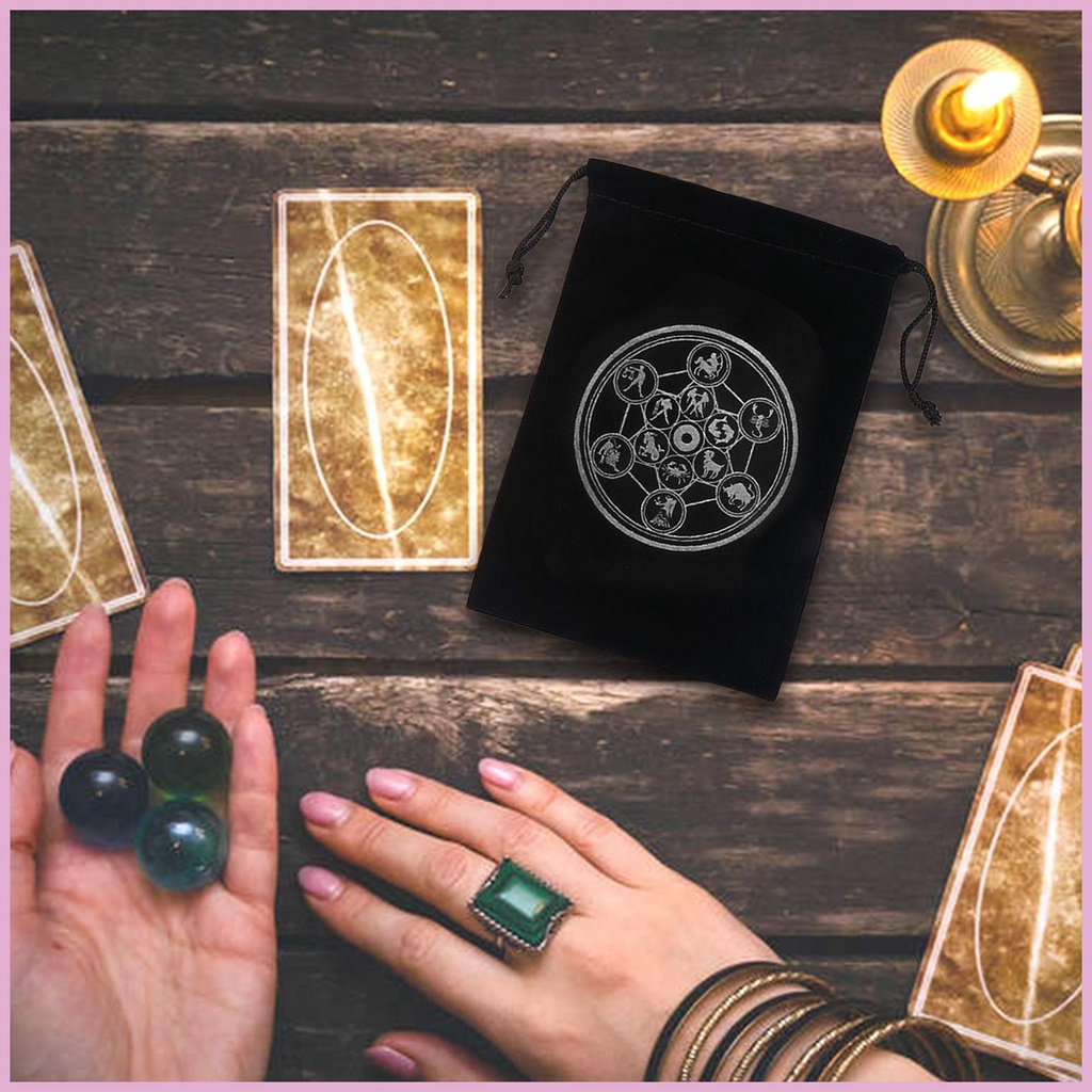 Túi Đựng Thẻ Bài Tarot Bằng Vải Nỉ Có Dây Rút Tiện Lợi