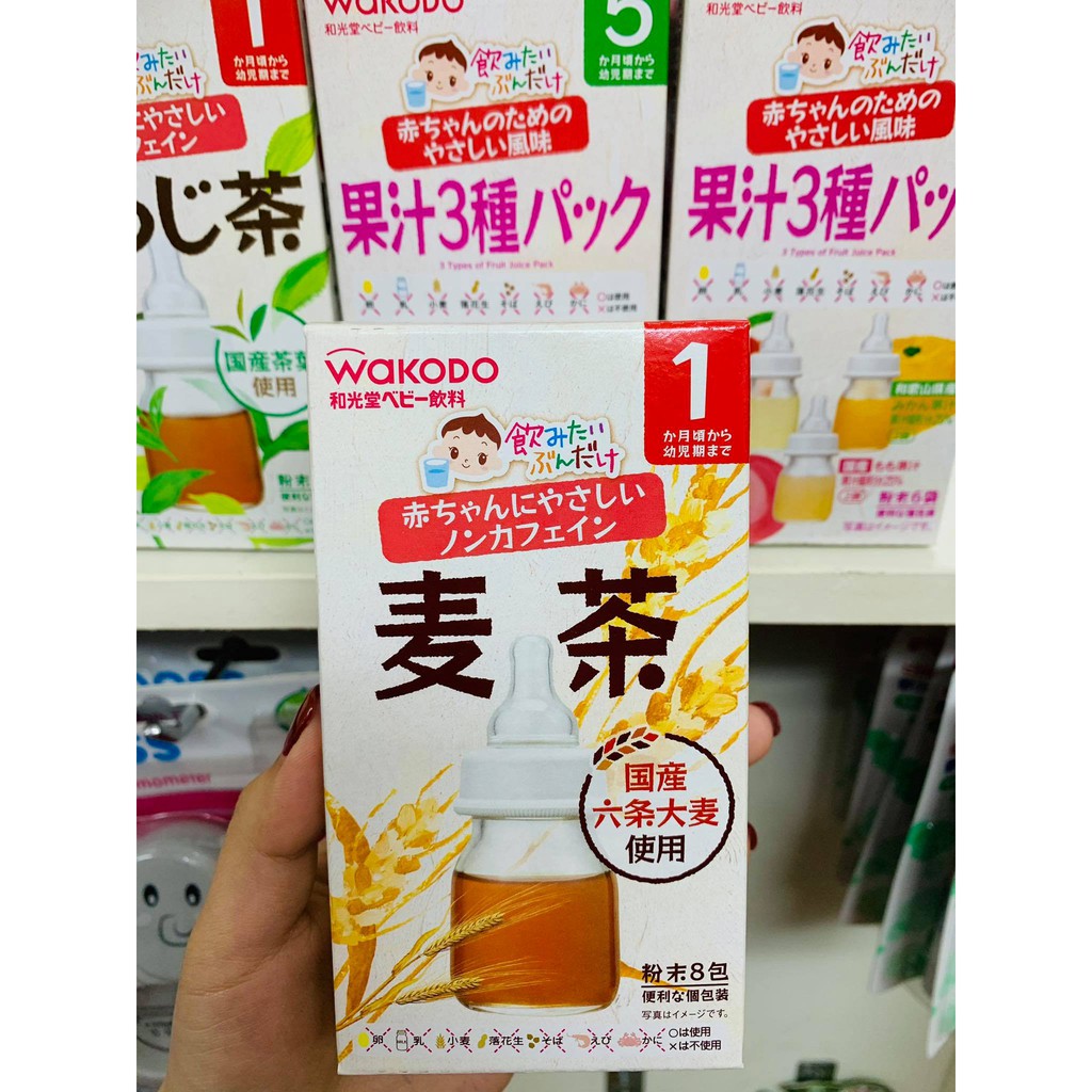 Trà Wakodo cho bé trà hoa quả lúa mạch điện giải đủ vị chất lượng cao Nhật Bản chính hãng 94152