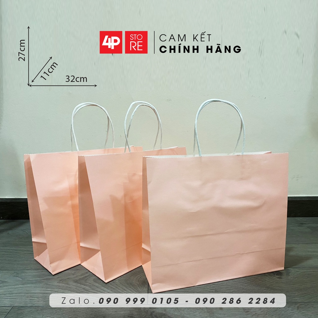 TÚI GIẤY KRAFT NGANG HỒNG 32 X 27 X 11 CM