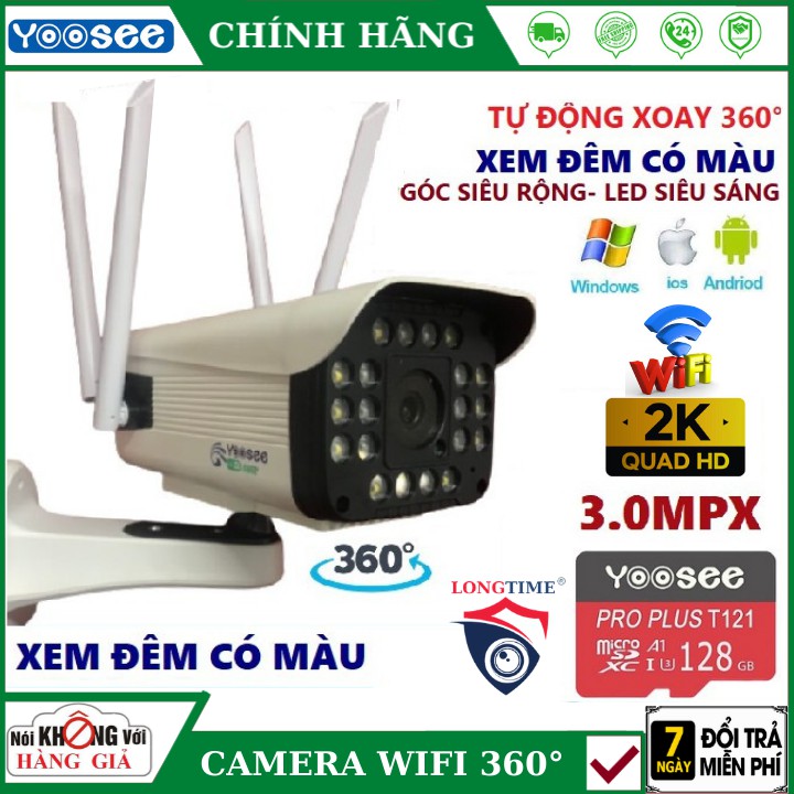 Camera Wifi 360 Ngoài Trời Yoosee ZQ39 - 3.0MPX , 20 led , xem đêm có màu, đàm thoại 2 chiều, Cảnh Báo chuyển động ,IP67 | BigBuy360 - bigbuy360.vn