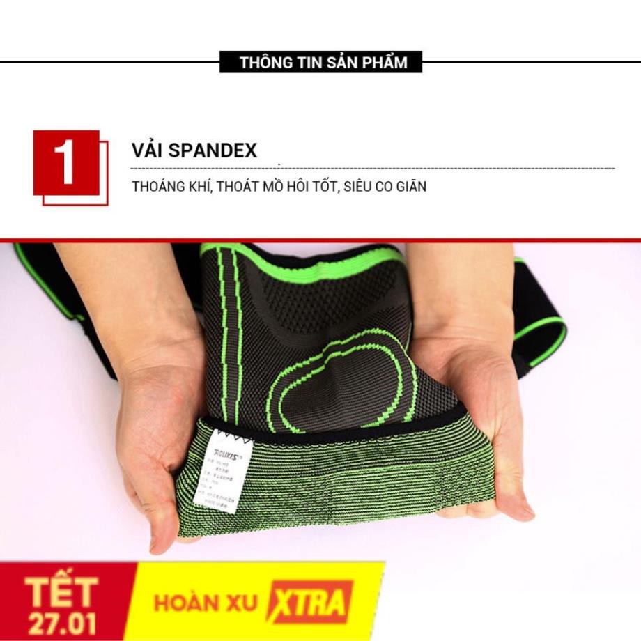 Đai bảo vệ đầu gối, Đai quấn bó gối thoáng khí có đai cuốn Aolikes AL7720 Bó gối bảo vệ đầu gối tập gym đạp xe bóng rổ