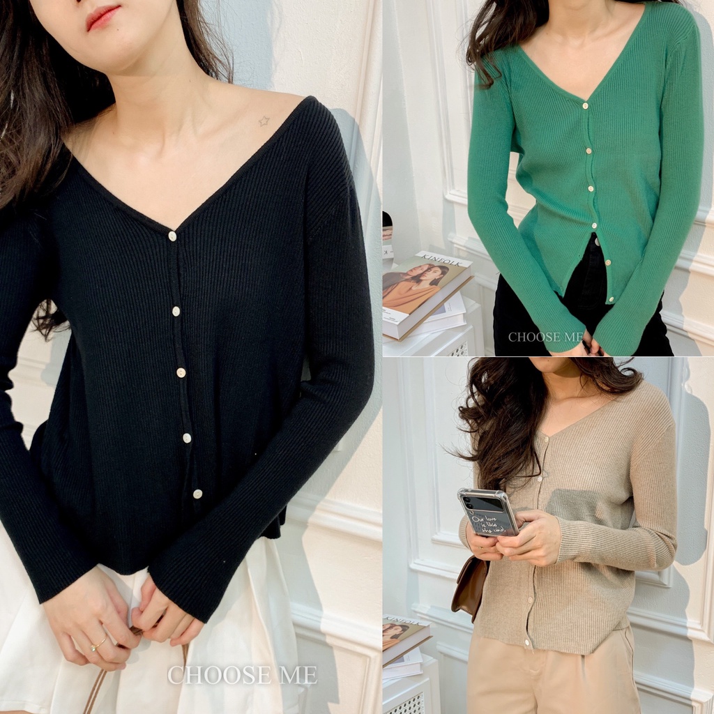Áo Khoác Cardigans Trơn, Cardigans Dáng Ngắn Nhiều Màu Đơn Giản - Choose Me KLP