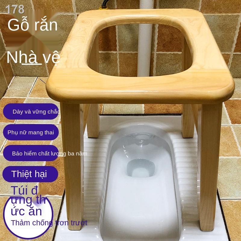 【2021】Ghế đôn gỗ đặc cho người già, bà bầu, đơn, toilet, bồn cầu cốt