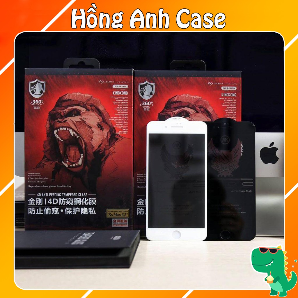 Cường Lực KINGKONG Full Màn Chống Nhìn Trộm 12 12promax 11 Pro 11 Pro Max X XsMax 7plus 8plus (Chính Hãng WK)- Dino Case