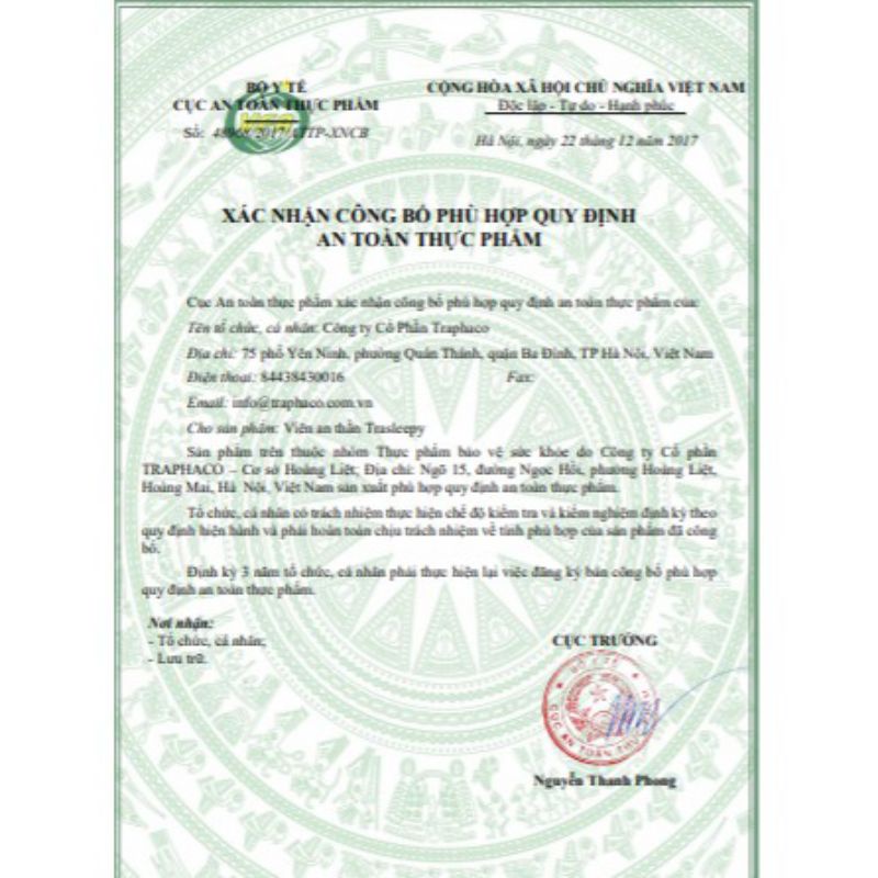 Viên an thần TraSleepy hộp 20 viên