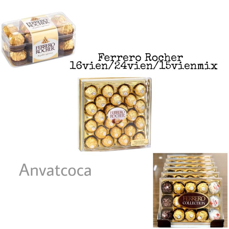 Kẹo Socola Ferrero Rocher Đức Hộp 16 viên/24 viên/15 viên mix