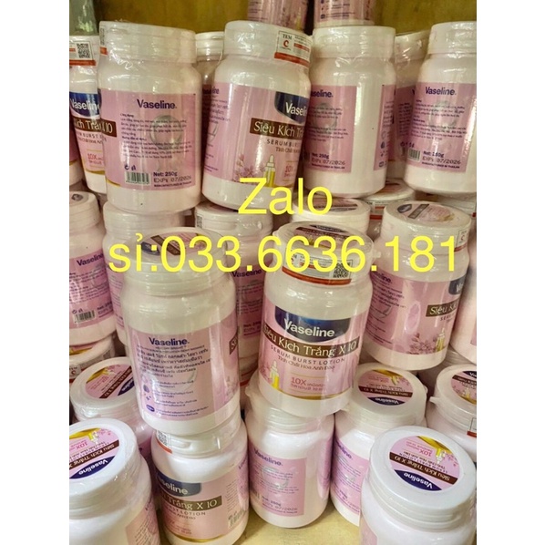 Kem siêu kích trắng x10 vaseline Thái Lan ngày và đêm hủ 250g và 500g