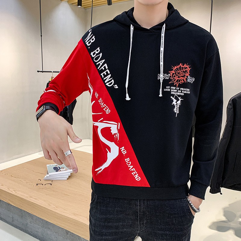 Áo Khoác Hoodies Nỉ Nam ROAFEND Mũ Trùm Đầu Phối Hai Màu Cá Tính Thời Trang Đường Phố Phong Cánh AO TOP NAM 90000129C