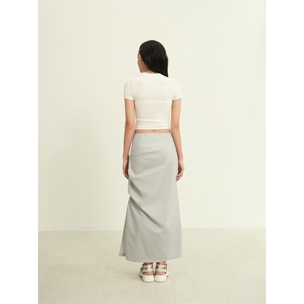 LAVA SKIRT - Váy dài nhún hông màu xanh xám - Whitelies Shop