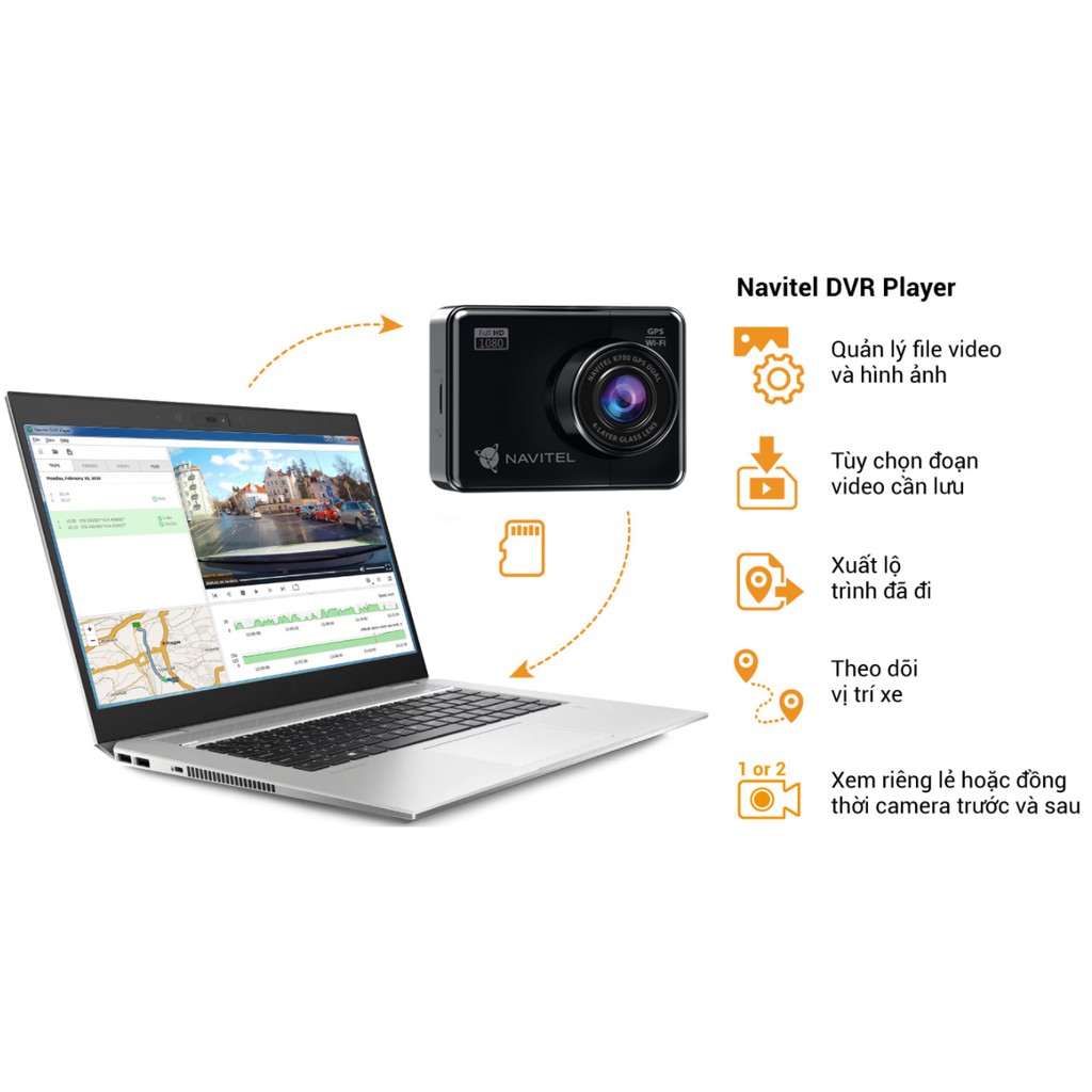 [Miễn Phí Lắp Đặt]  Camera Hành Trình Navitel R700 GPS Dual [Kèm Thẻ Nhớ 32Gb] | BigBuy360 - bigbuy360.vn