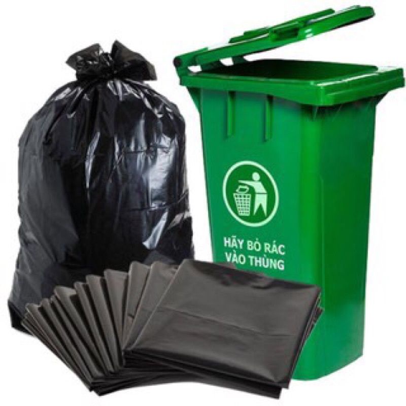 1kg túi rác đen cỡ 90x110, 90x120 (120L), 120x150 (150L) , 90*140 dùng cho thùng rác công nghiệp cỡ lớn