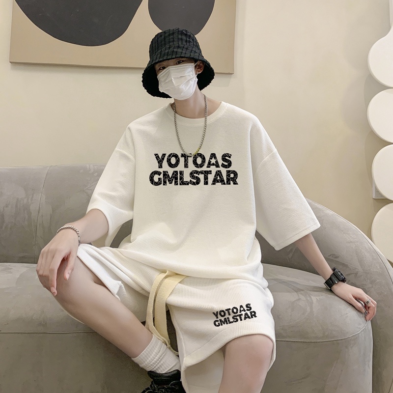 Set Áo Thun Ngắn Tay Cổ Tròn Và Quần short Thời Trang Thể Thao Cho Nam