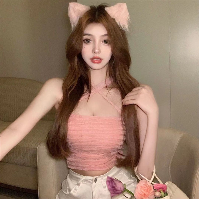 Áo không tay COZOKC cổ yếm xếp ly quyến rũ cho nữ