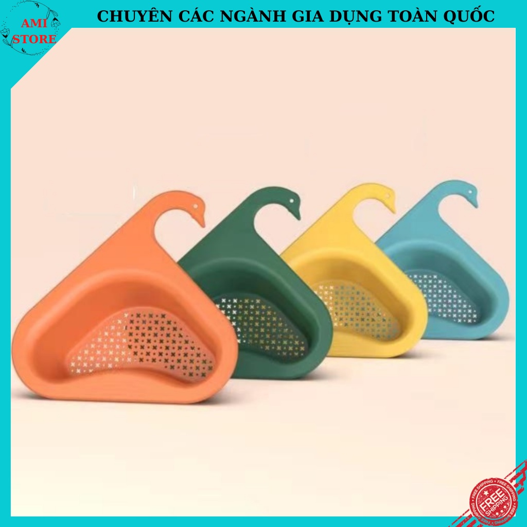 Rổ lọc rác/ rổ đựng đồ rửa chén/ treo bồn rửa chén hình thiên nga nhiều màu tiện ích
