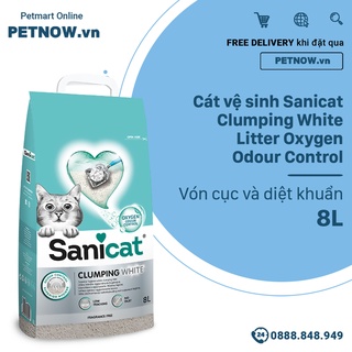 Cát vệ sinh Sanicat Clumping White Litter Oxygen Odour Control 8L - Vón cục và diệt khuẩn P thumbnail