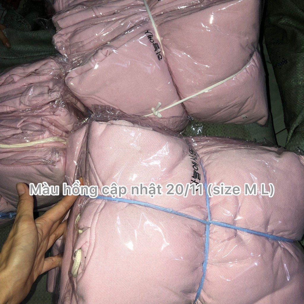 Áo Khoát Nỉ Hoodie Thiêu Chữ Basic 2 màu Đen Hồng Form thụng | BigBuy360 - bigbuy360.vn