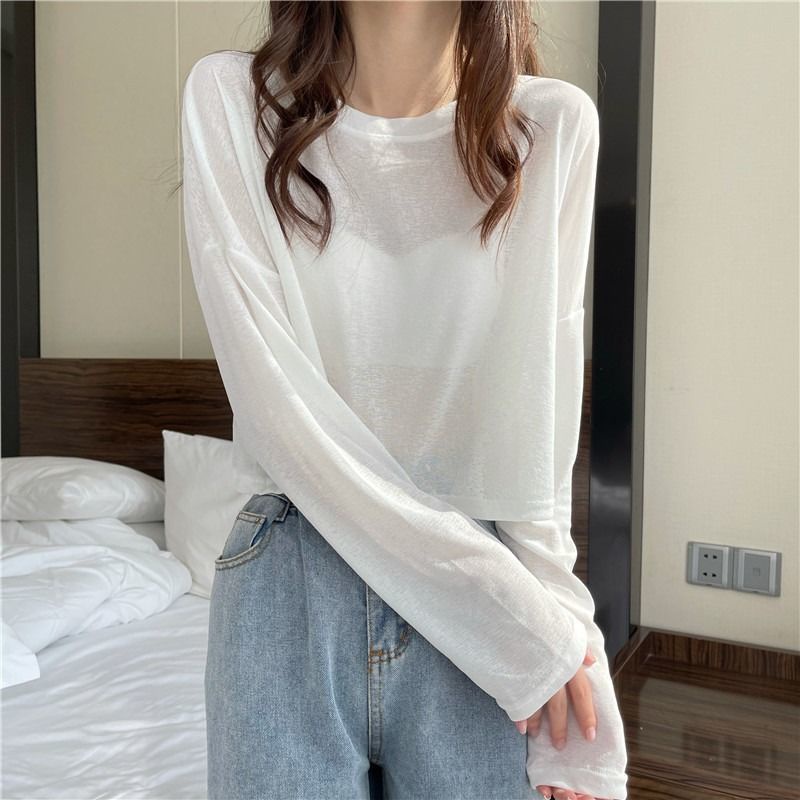 Áo Dệt Kim Tay Dài Dáng Rộng Chống Nắng Thời Trang Mùa Hè Cho Nữ