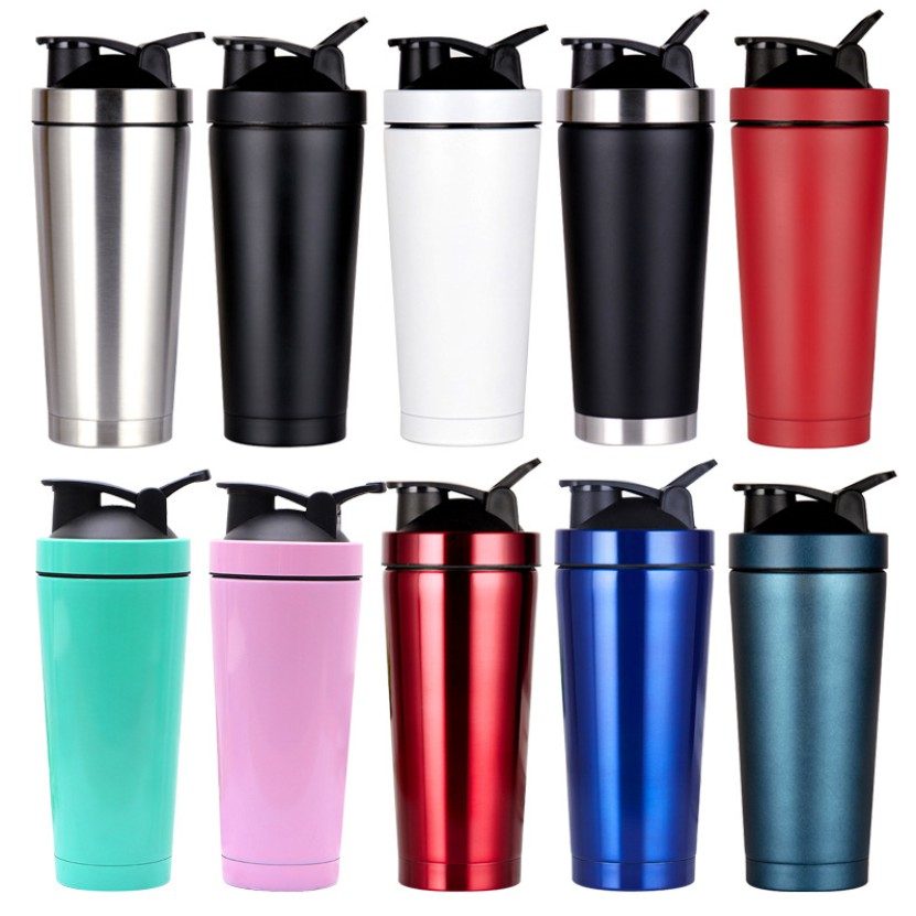 Bình lắc inox shaker tập gym, tập thể thao, quai xách – Kèm Bóng Lò Xo Lắc - Chính hãng miDoctor