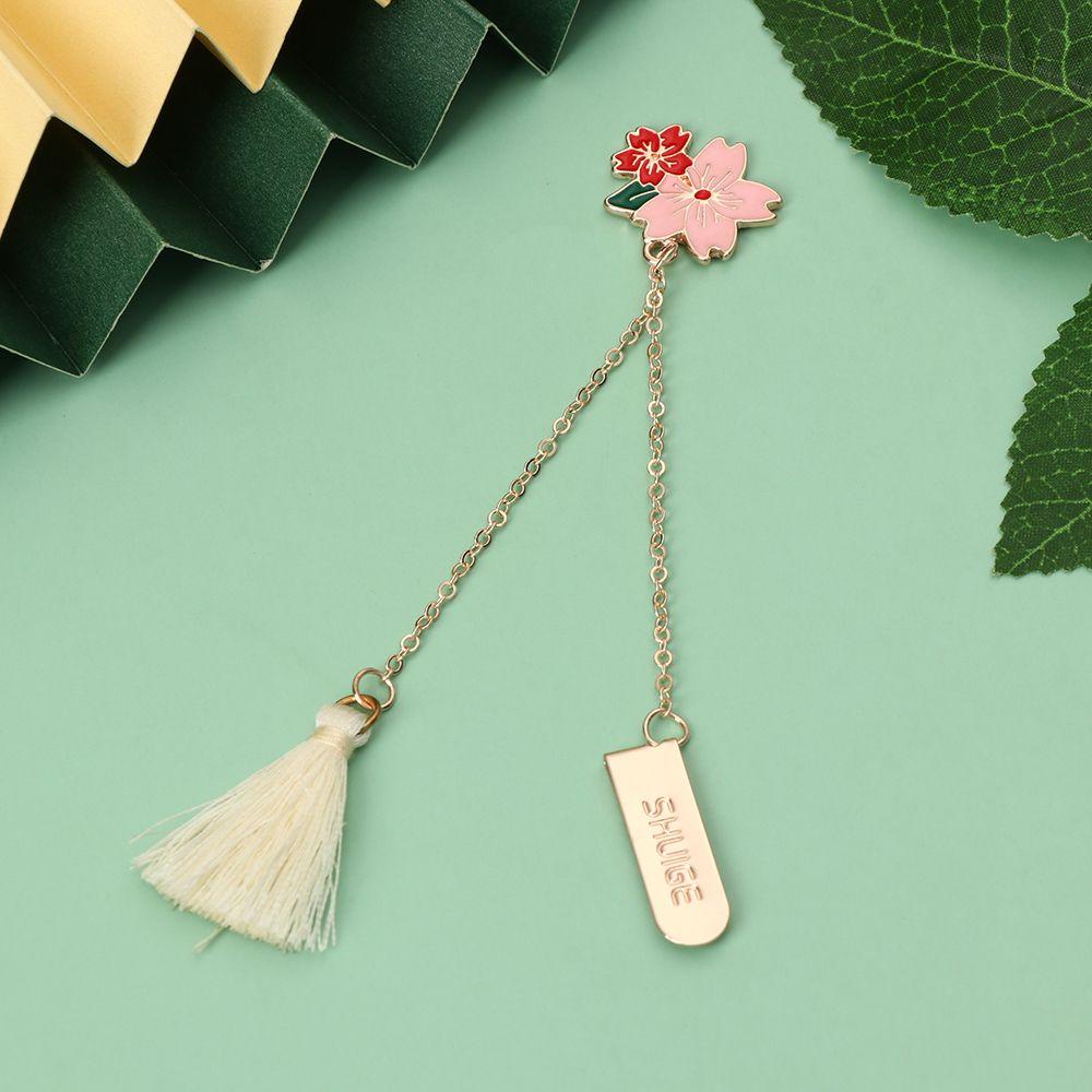 CHOOKEY Bookmark Kim Loại Hình Hoa Anh Đào
