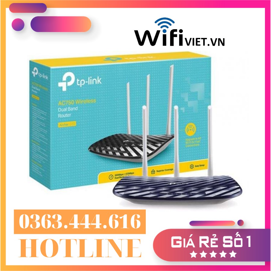 [Hàng chính hãng - Giá ưu đãi] TPLink Archer C20 băng tần kép chuẩn AC 750Mbps | Tư vấn & lắp đặt bởi WifiViet.VN