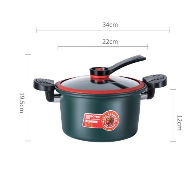 Nồi áp suất, Nồi hầm cháo, Kho cá đa năng mini totipotent pot 3.5L dùng cho mọi loại bếp từ, bếp gas, bếp hồng ngoại