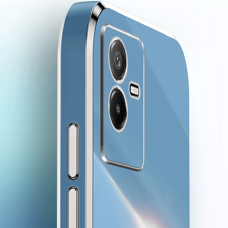 Ốp Điện Thoại Dẻo Vuông Mạ Màu Chống Sốc Bảo Vệ Camera Cho Vivo Y22S Y22 VivoY22s