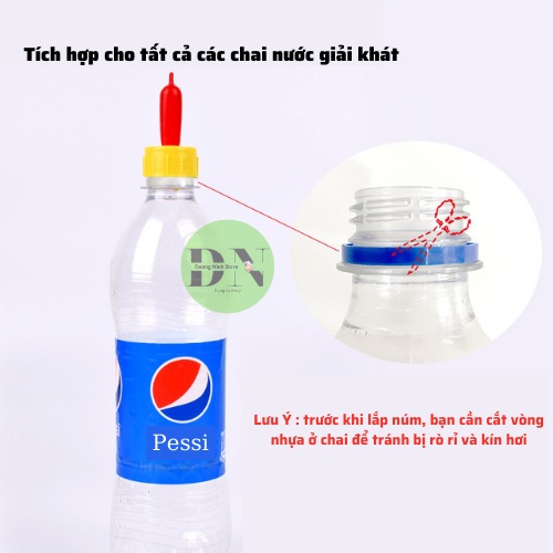 Núm vú bú sữa cho dê con gắn chai nhựa các động vật nhỏ