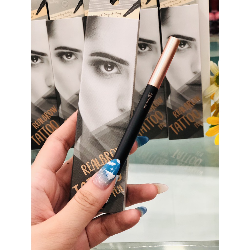 Chì Kẻ Mày Phẩy Sợi Vacosi Màu Nâu Xám Real Brow Tattoo Pen VM14 - Bút Kẻ Mày Phẩy Sợi Vacosi