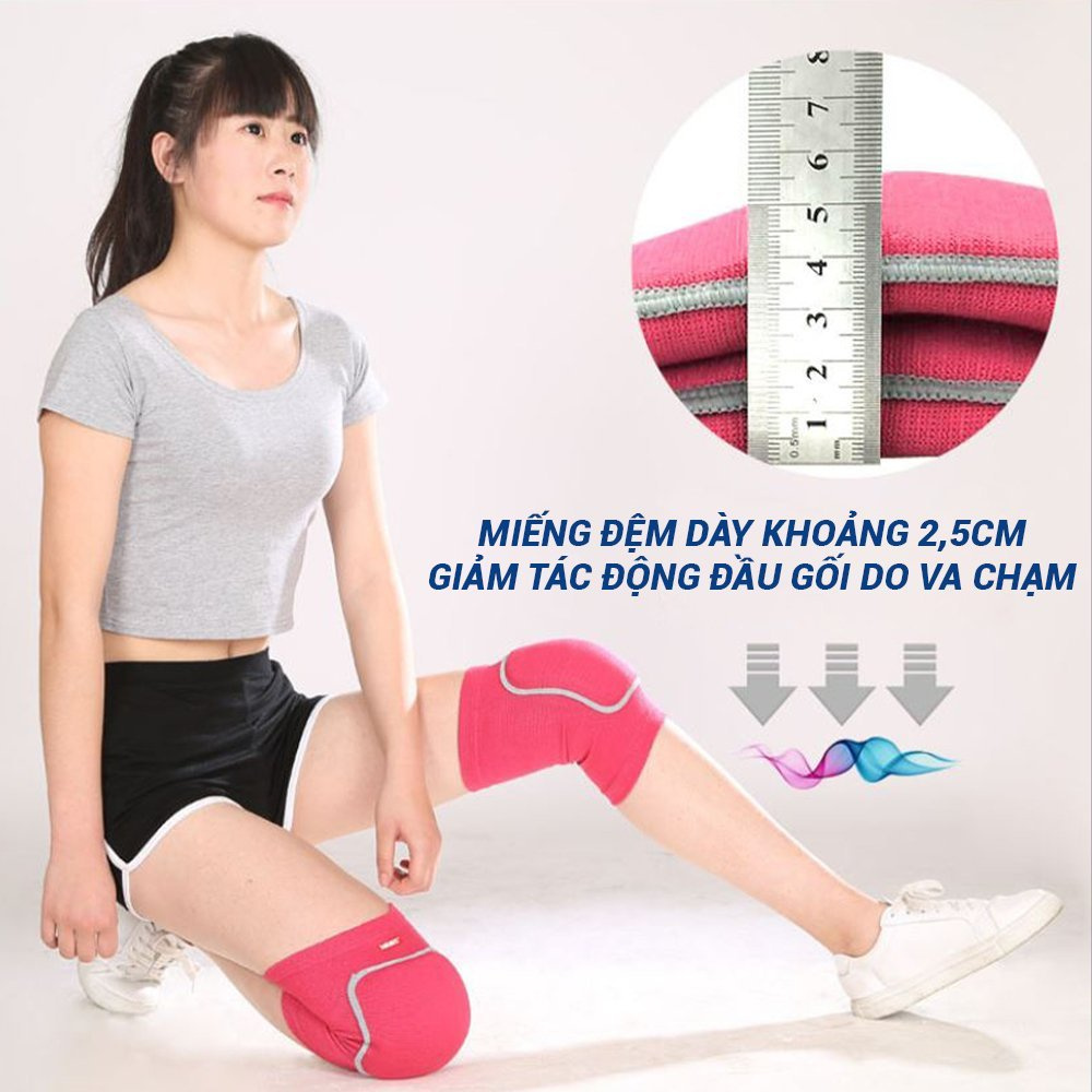 Băng bảo vệ đầu gối cho nữ có miếng đệm êm Aolikes 0210, dùng tập yoga, nhảy, patin (1 cặp)