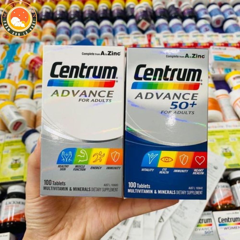 Centrum Advance 50+ Multivitamin 120 viên- Úc- Vitamin tổng hợp  bổ sung các vitamin và khoáng chất thiết yếu cho cơ thể