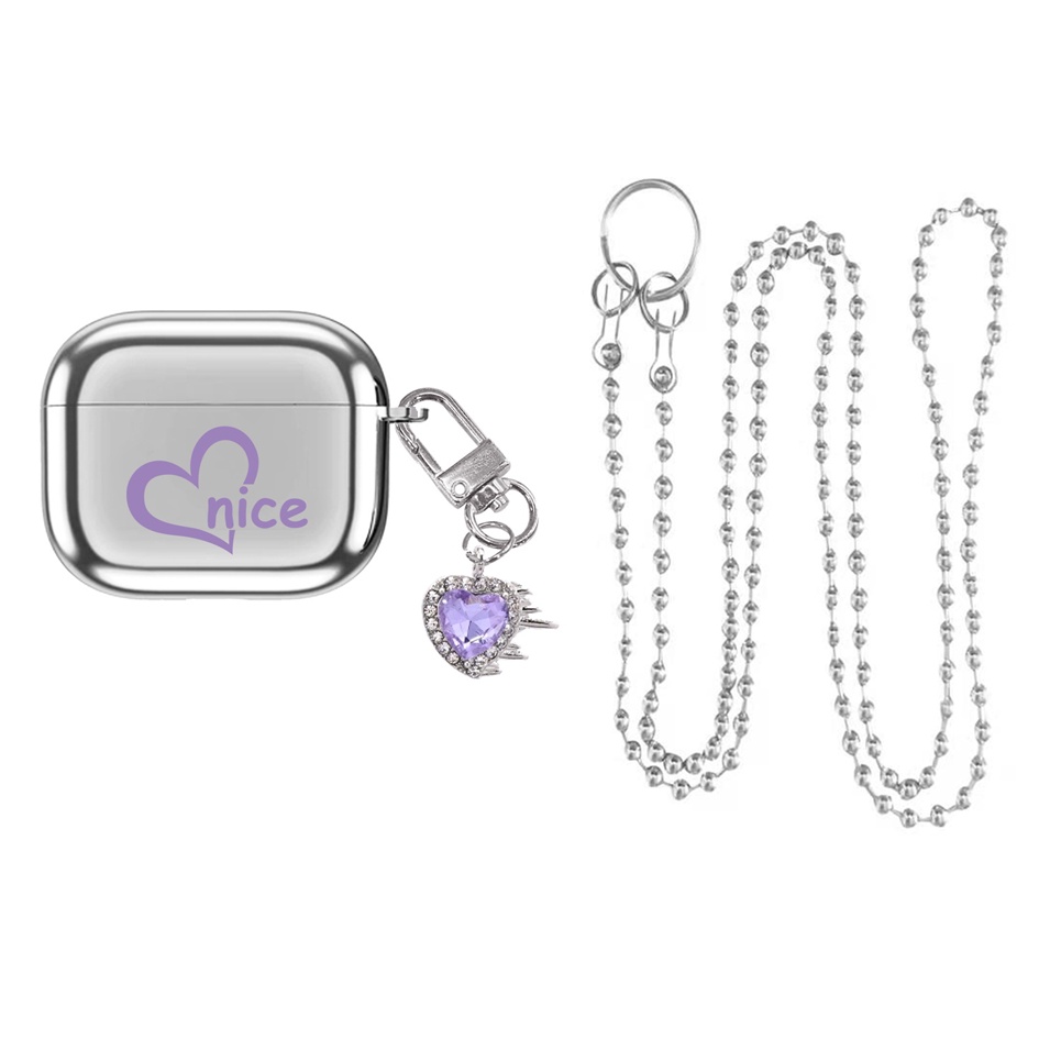 Fashion anime design cover airpods3 airpods1 / 2 pro wireless bluetooth earphone charging box protective case accessories + halterneck necklace