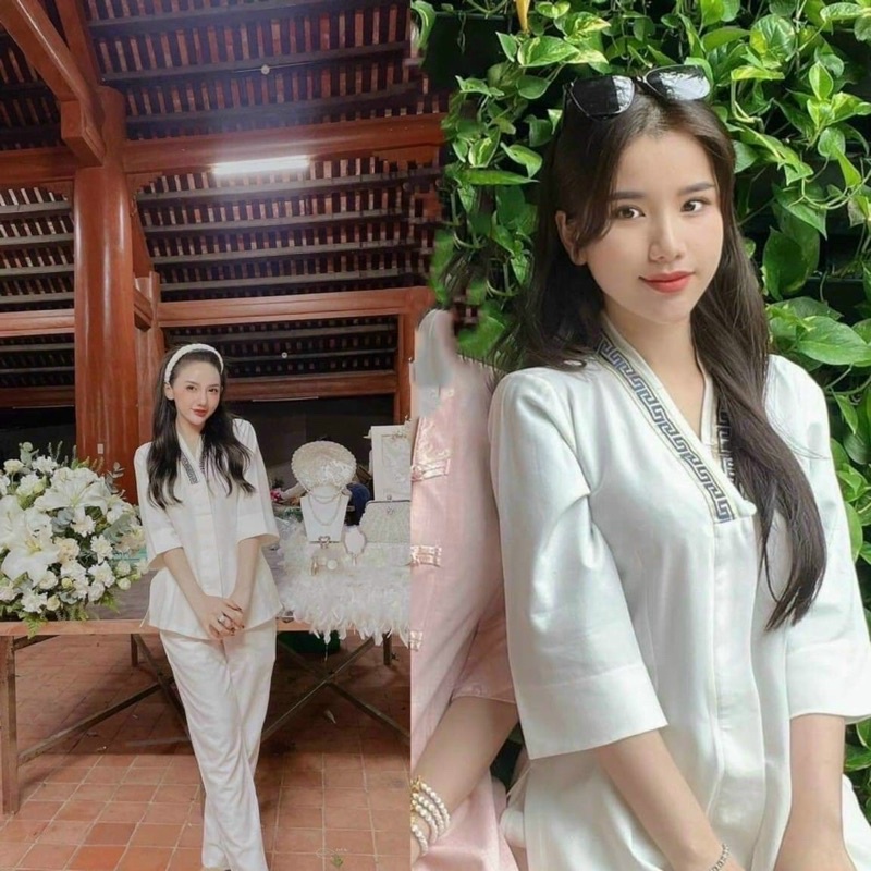 Set đồ lam cổ hoạ tiết đi chùa, đồ lam bigsize