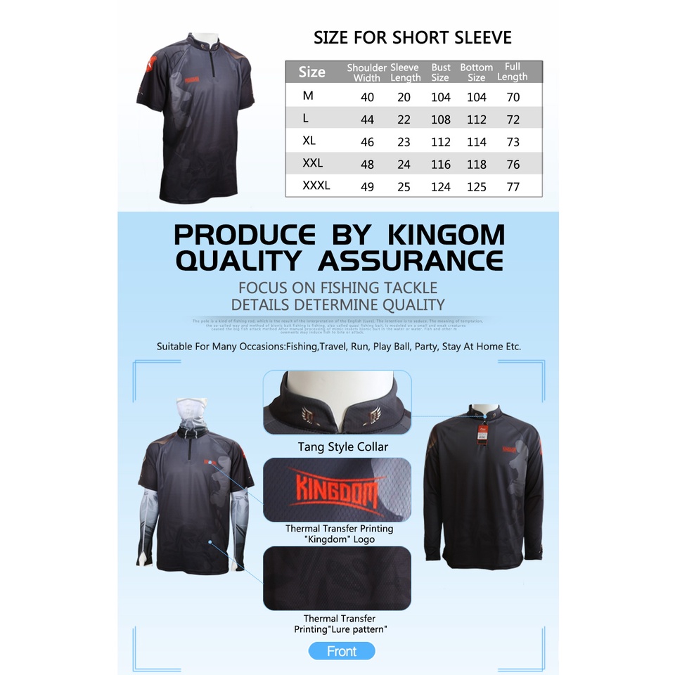 Áo chống nắng/ tia UV KINGDOM nhanh khô thời trang cho nam