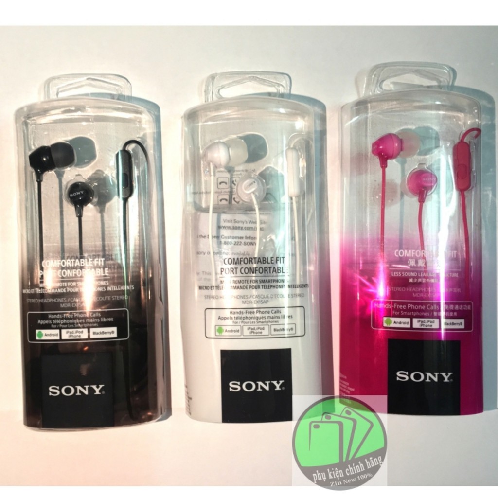 Tai Nghe Nhét Tai Sony MDR-EX15AP Siêu âm thanh Chính Hãng