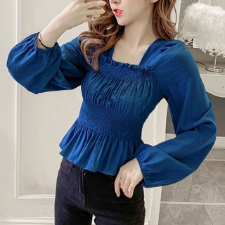 Áo Sơ Mi Chiffon Tay Dài Dáng Ôm Phong Cách Thời Trang Hàn Quốc Dành Cho Nữ