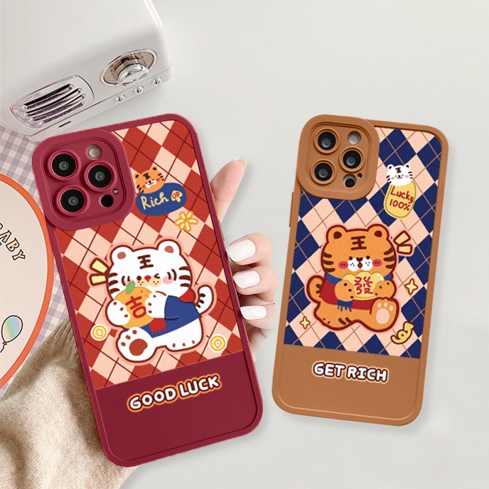 Ốp lưng iphone cạnh vuông lỗ camera tiger luck 6/6splus/7/7plus/8/8plus/x/xr/xs/11/12/13/pro/max/plus/-Sale Sốc D3-2